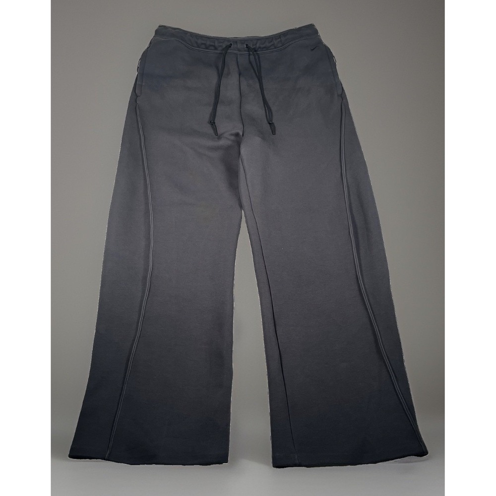 NIKE Mens Tech Fleece Wide Leg Open Hem Pants Charcoal Gray Sweatpants XL-Tall